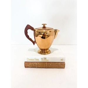 Vintage Copper tea kettle wooden handle